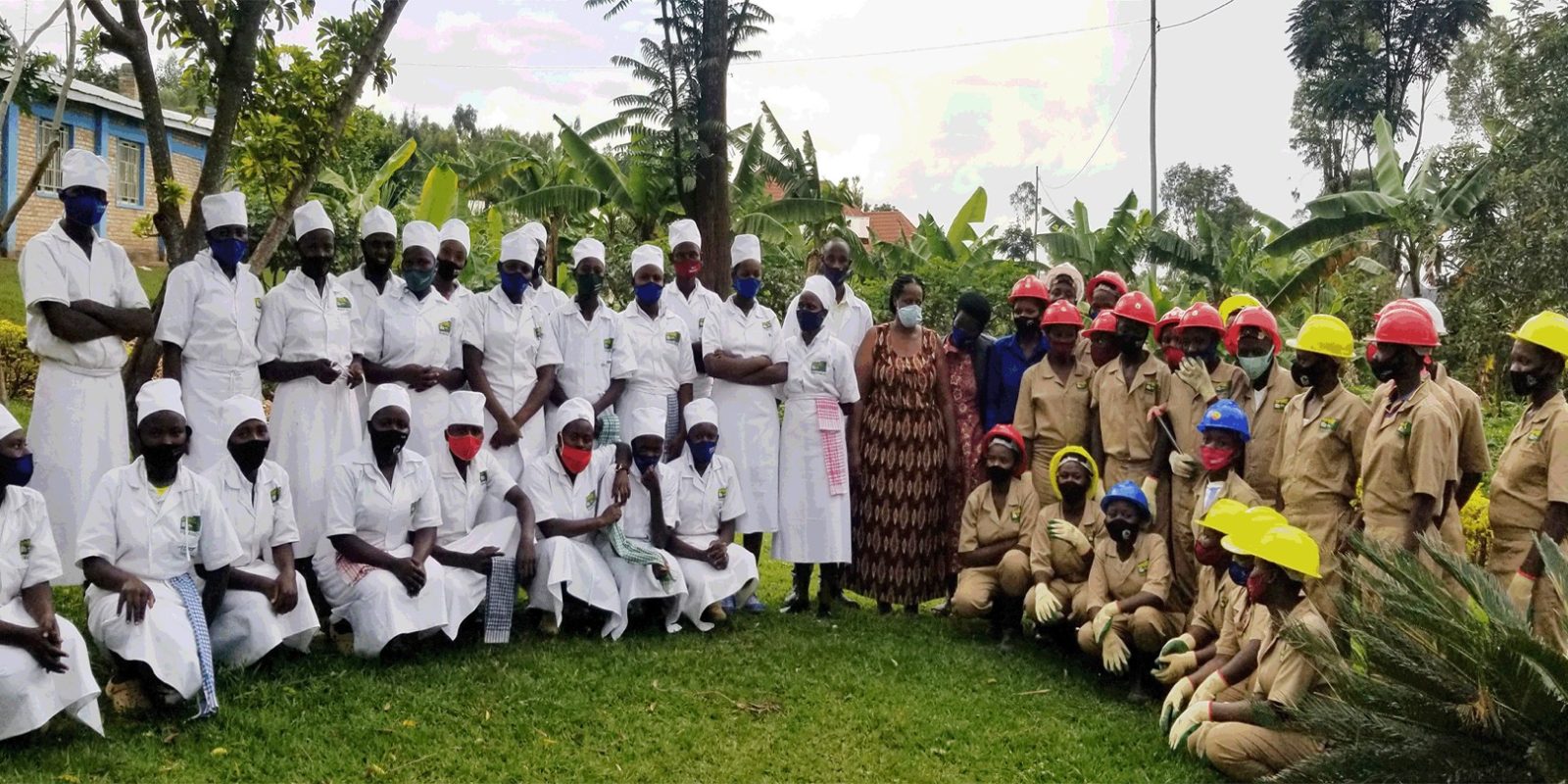 Un groupe de jeunes du centre de formation