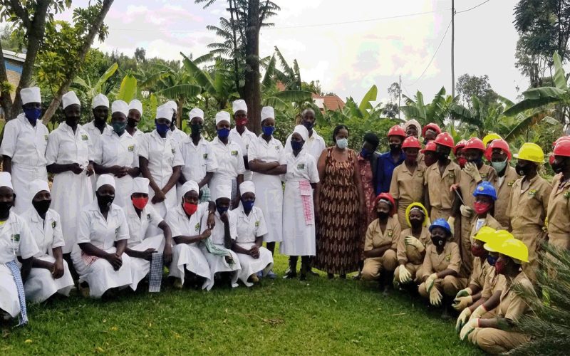 Un groupe de jeunes du centre de formation
